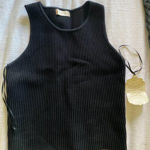 Ribbed Black Tank Top